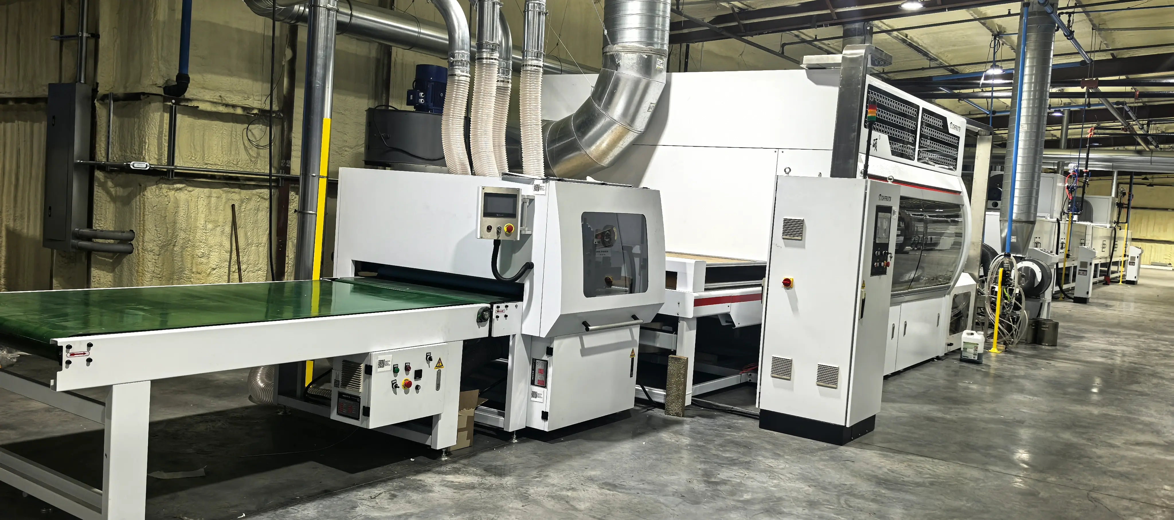 Automatic coating line with integrated hybrid paint drying equipment