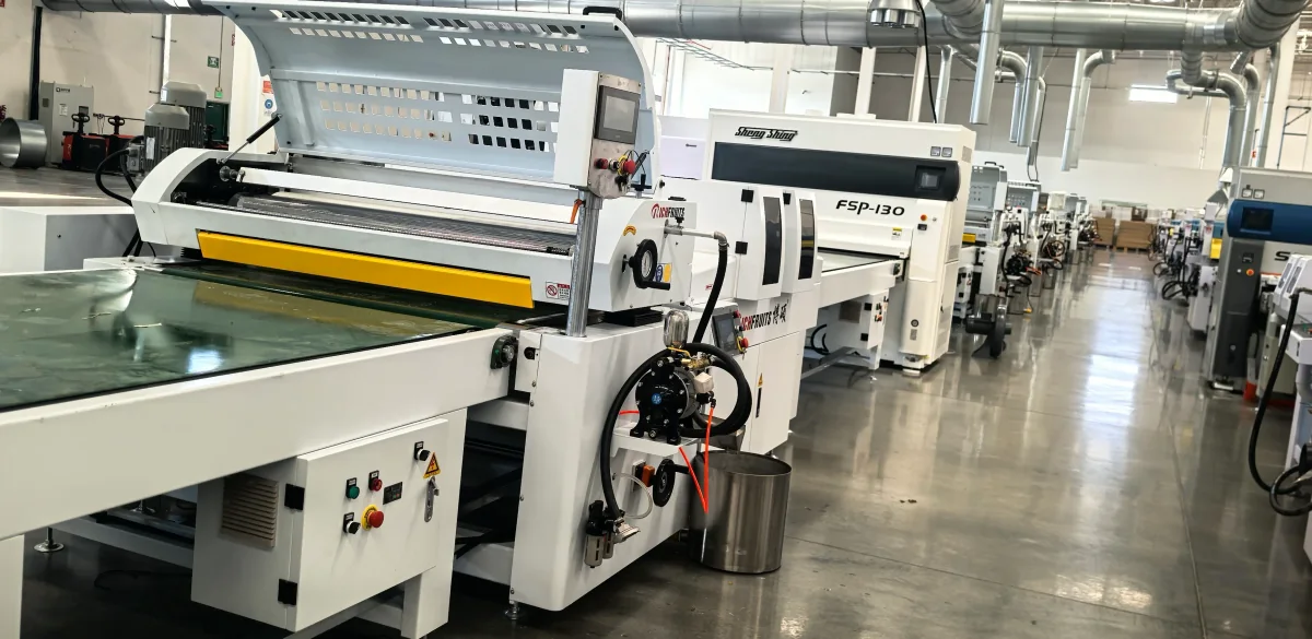 Richfruits double roller coater section in a panel finishing line